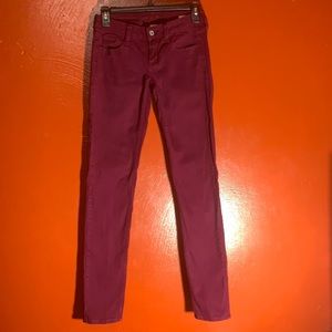 Burgundy skinny jeans, Size 1